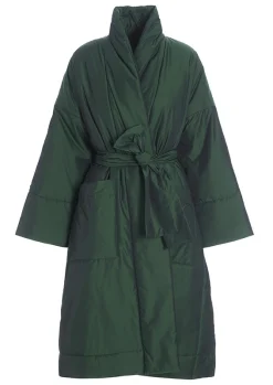 Changeant Nylon Frakke Med Baelte-BITTE KAI RAND Outlet