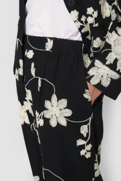 Embroidered Flower Bukser-BITTE KAI RAND