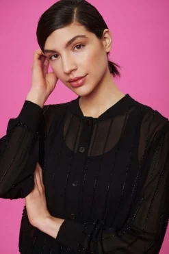 Fuwatto Georgette Fsc Bluse Med Knapper-BITTE KAI RAND Best