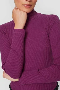 Globe Rib Hojhalset Bluse-BITTE KAI RAND Sale