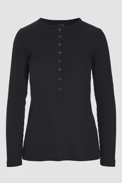 Globe Rib Langaermet Bluse-BITTE KAI RAND Clearance