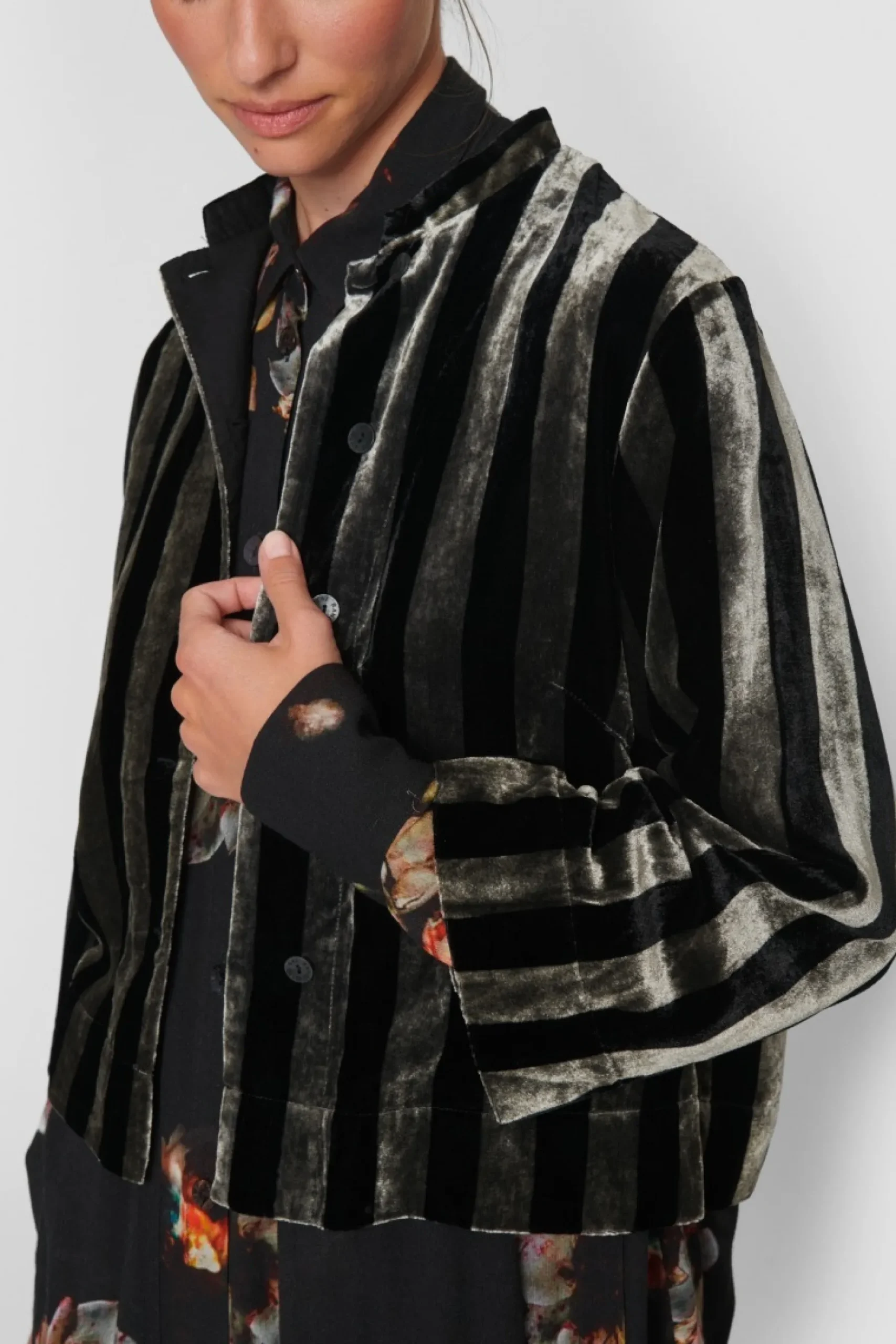 Velvet Stripe Jakke-BITTE KAI RAND Hot